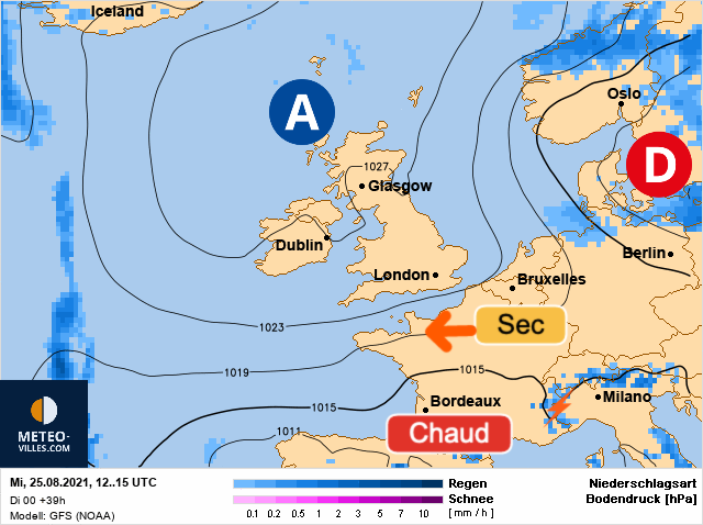 Solide Anticyclone Britannique Mais Dépression Balte - 25 Août 2021