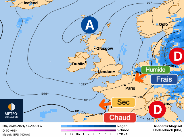 Carte météo Europe du 26/08/2021 à 1812