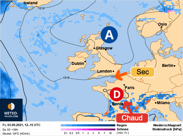Carte météo Europe du 03/09/2021 à 1812