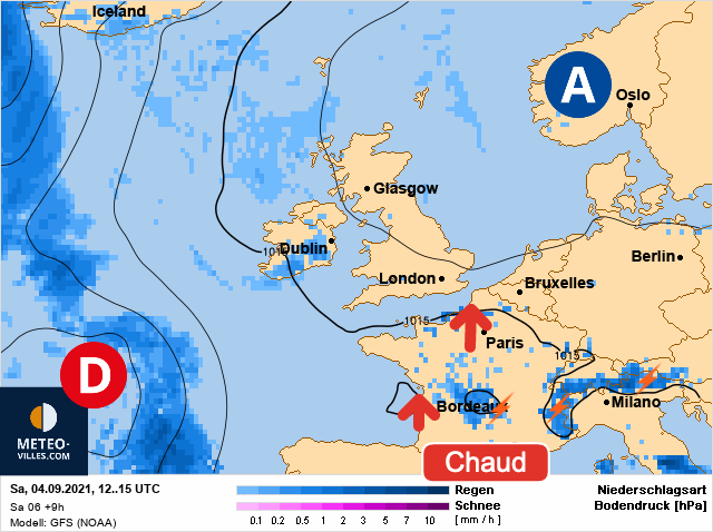 Carte météo Europe du 04/09/2021 à 1812