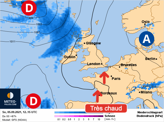 Carte météo Europe du 05/09/2021 à 1812