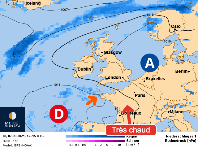 Carte météo Europe du 07/09/2021 à 1812