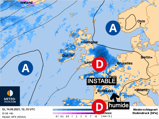 Carte météo Europe du 14/09/2021 à 1812