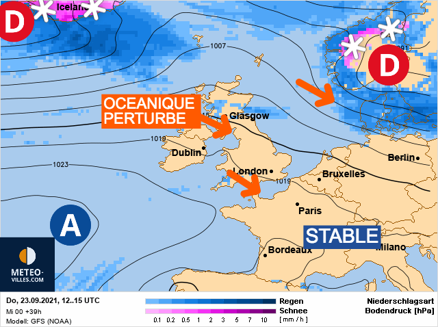 Carte météo Europe du 23/09/2021 à 1812