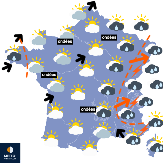 Carte de la situation météo