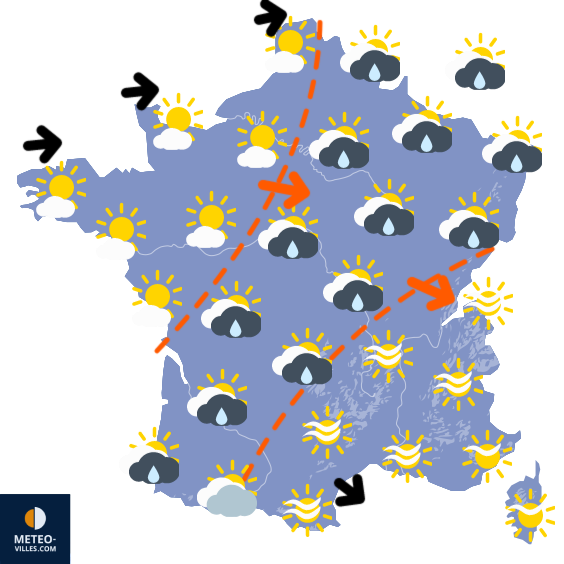 Carte de la situation météo