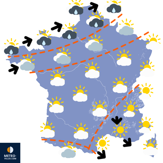 Carte de la situation météo
