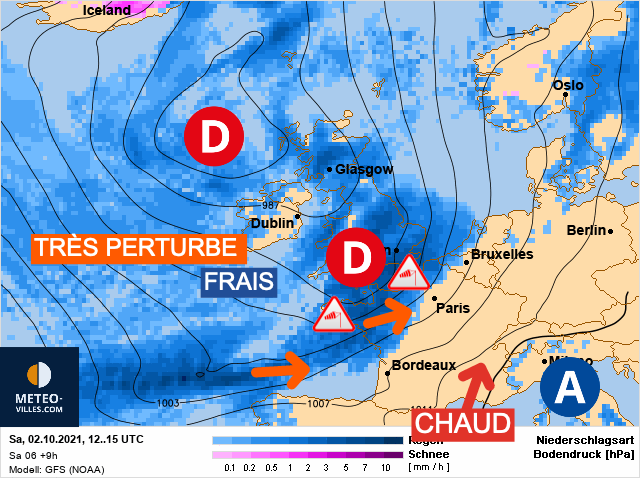Carte météo Europe du 02/10/2021 à 1812