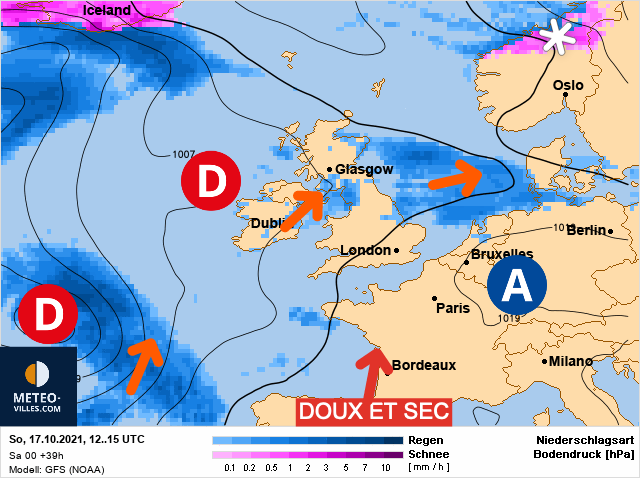 Carte météo Europe du 17/10/2021 à 1812