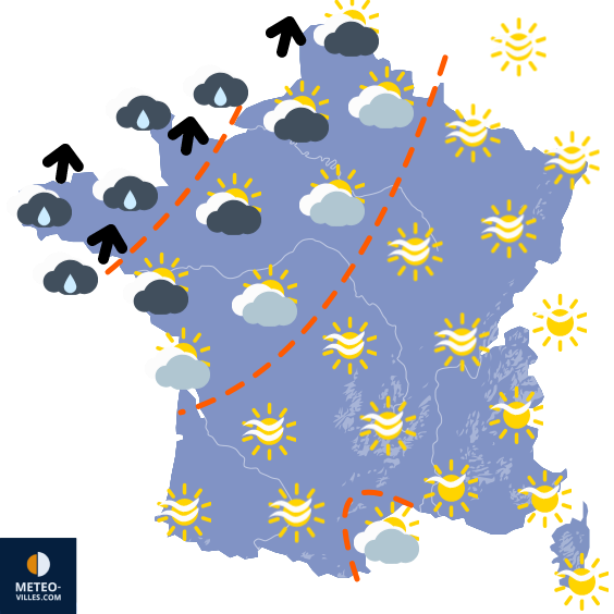 Carte de la situation météo