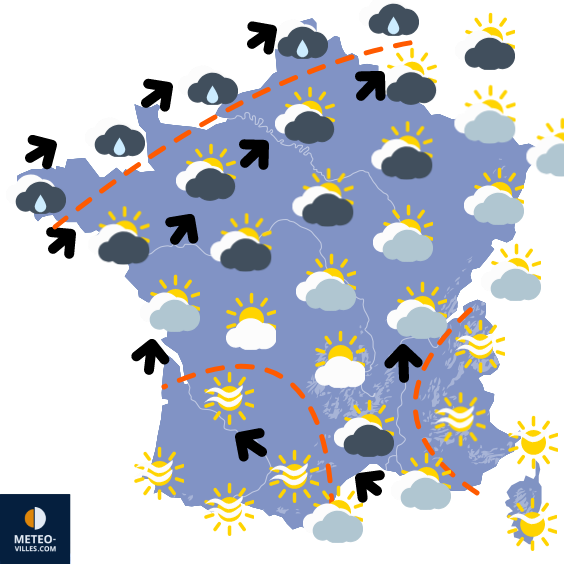 Carte de la situation météo