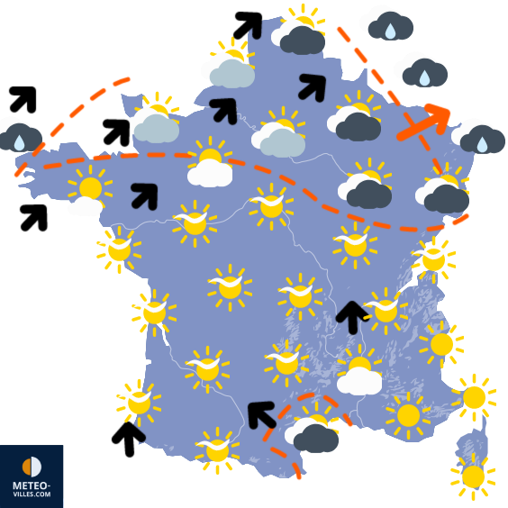 Carte de la situation météo