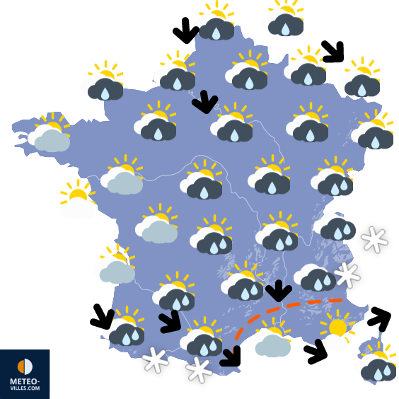 Carte de la situation météo