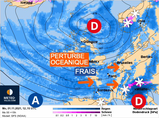 Carte météo Europe du 01/11/2021 à 1812