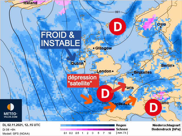 Carte météo Europe du 02/11/2021 à 1812