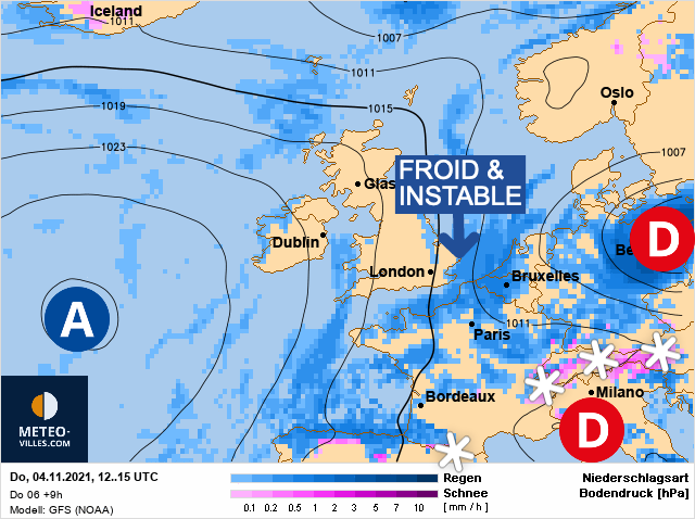 Carte météo Europe du 04/11/2021 à 1812