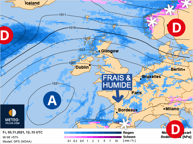 Carte météo Europe du 05/11/2021 à 1812