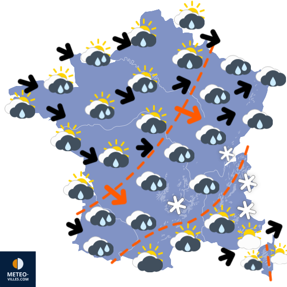 Carte de la situation météo