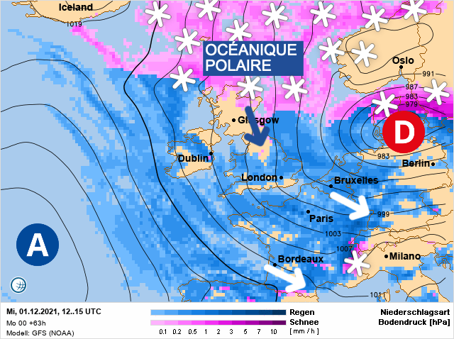 Carte météo Europe du 01/12/2021 à 1812
