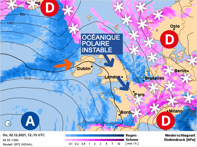 Carte météo Europe du 02/12/2021 à 1812