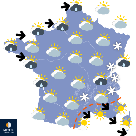 Carte de la situation météo