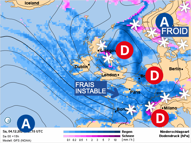 Carte météo Europe du 04/12/2021 à 1812