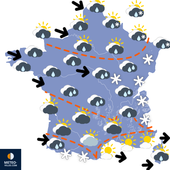 Carte de la situation météo