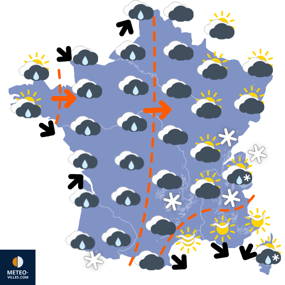 Carte de la situation météo