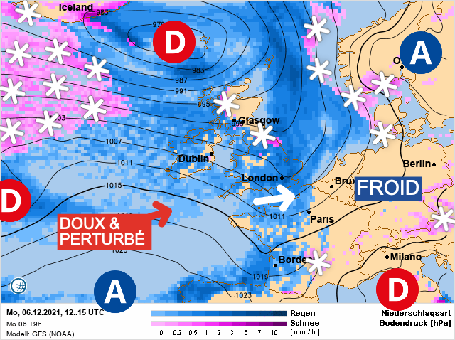 Carte météo Europe du 06/12/2021 à 1812