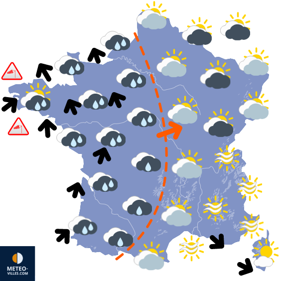 Carte de la situation météo