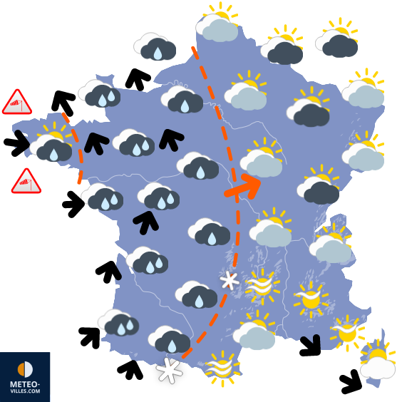 Carte de la situation météo