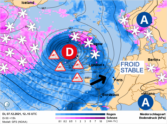 Carte météo Europe du 07/12/2021 à 1812