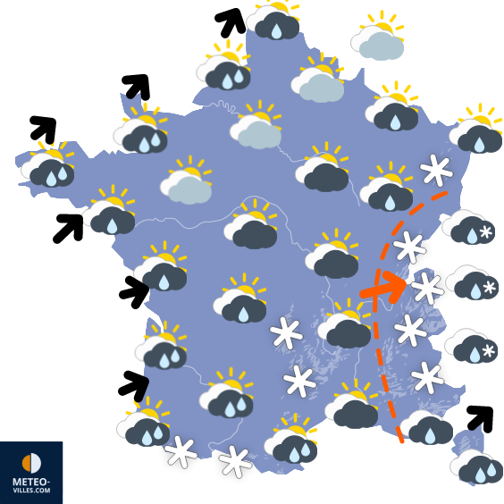 Carte de la situation météo