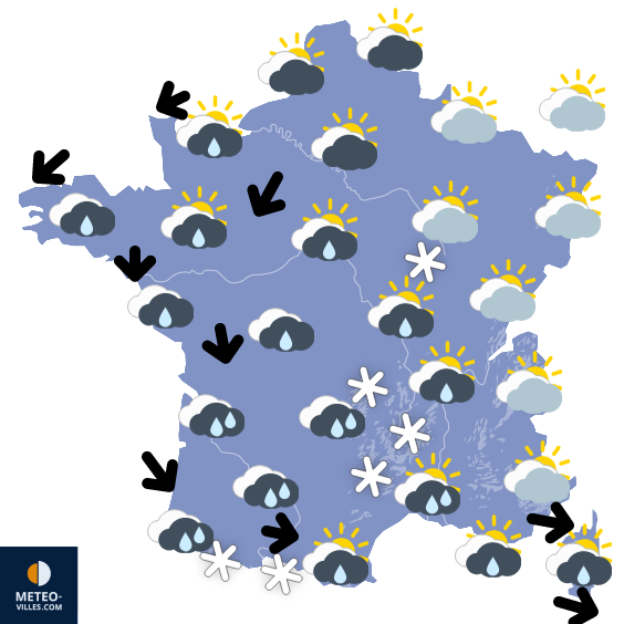 Carte de la situation météo