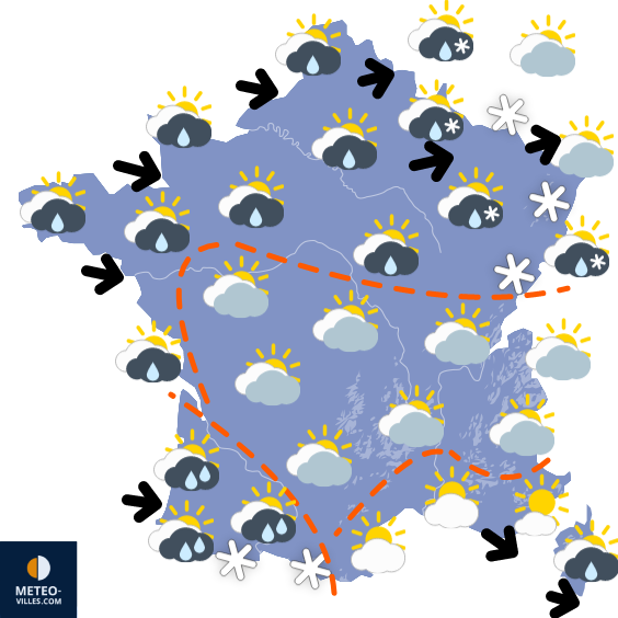 Carte de la situation météo