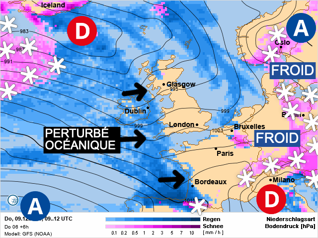 Carte météo Europe du 09/12/2021 à 1812