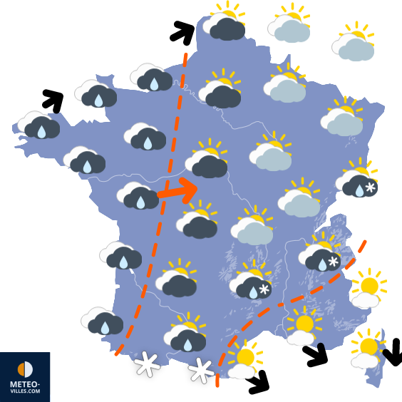 Carte de la situation météo