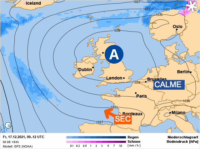 Carte météo Europe du 17/12/2021 à 1812