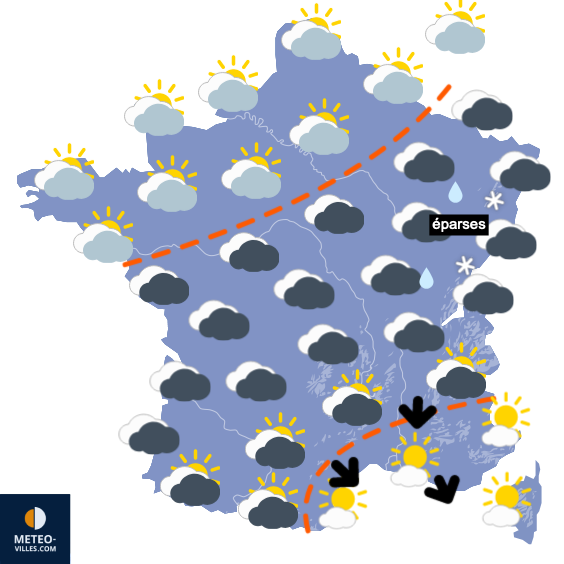 Carte de la situation météo