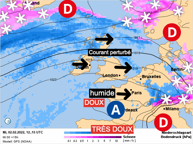 Carte météo Europe du 02/02/2022 à 1812
