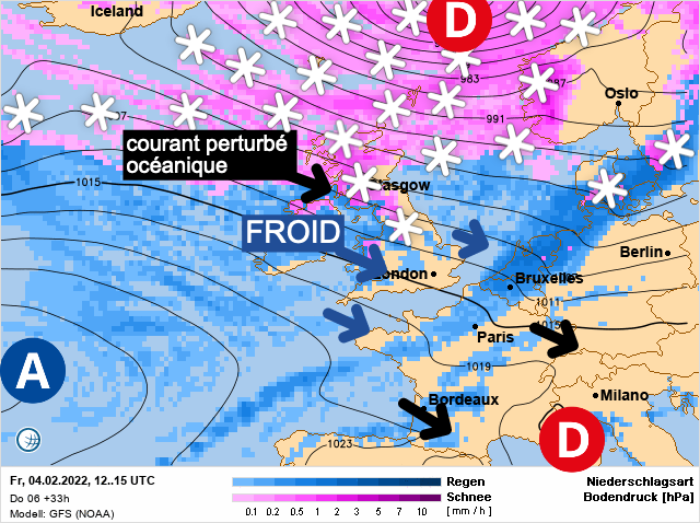 Carte météo Europe du 04/02/2022 à 1812