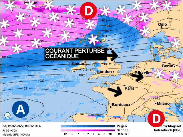Carte météo Europe du 05/02/2022 à 1812