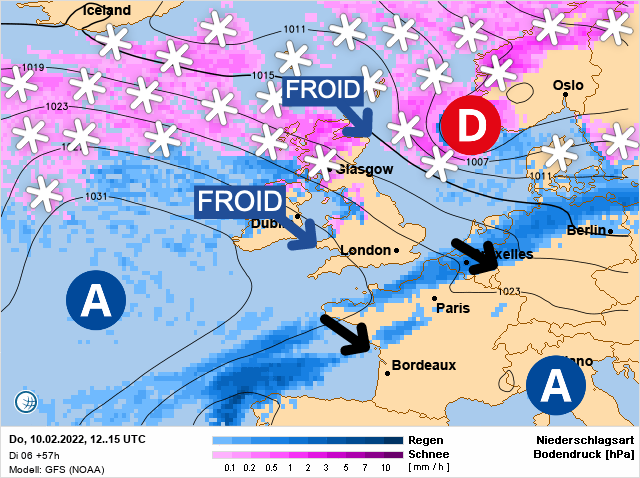 Carte météo Europe du 10/02/2022 à 1812