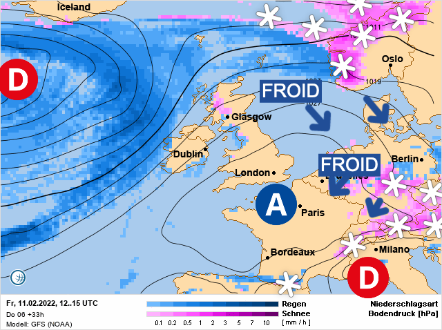 Carte météo Europe du 11/02/2022 à 1812