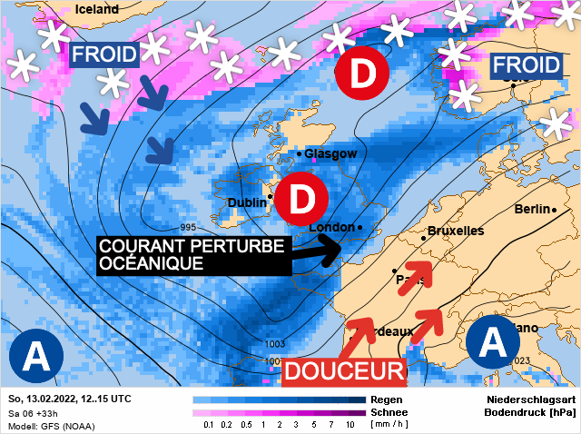 Carte météo Europe du 13/02/2022 à 1812