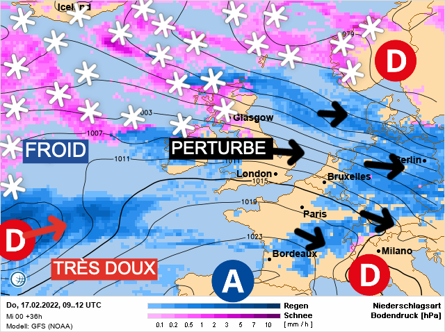 Carte météo Europe du 17/02/2022 à 1812