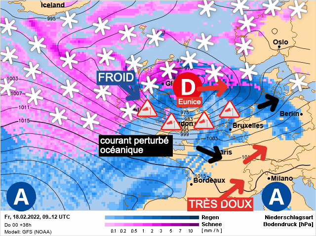 Carte météo Europe du 18/02/2022 à 1812
