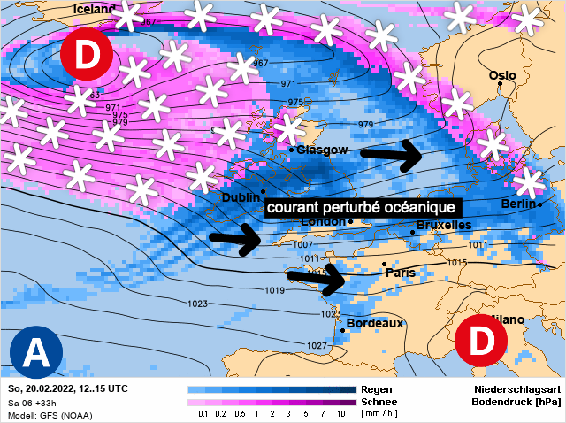 Carte météo Europe du 20/02/2022 à 1812