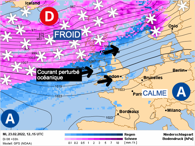 Carte météo Europe du 23/02/2022 à 1812