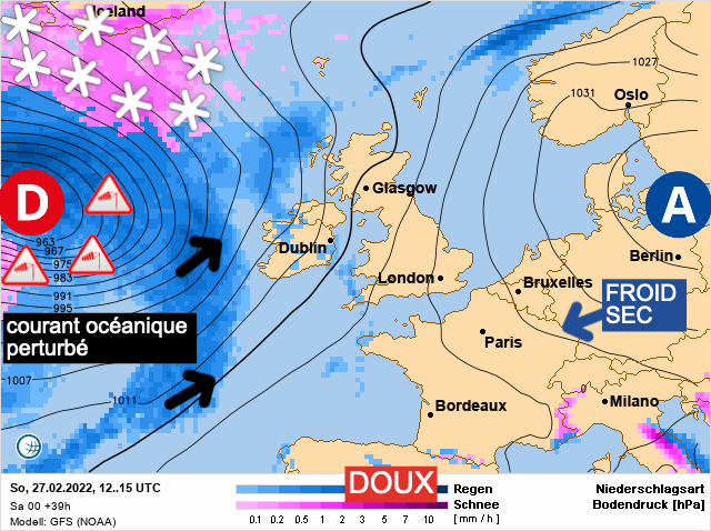 Carte météo Europe du 27/02/2022 à 1812